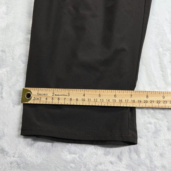 Athleta Nolita Slim Crop Pant 980400 Size 18 (34x24) High Rise Brown Pull-on - Picture 3 of 7